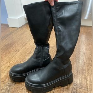 Steve Madden platform leather knee high boots